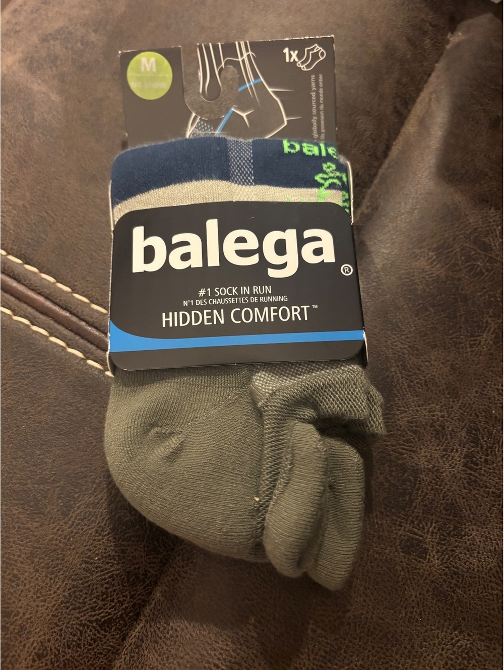Balega Hidden Comfort No Show Running Socks Green Gray Blue Medium NWT